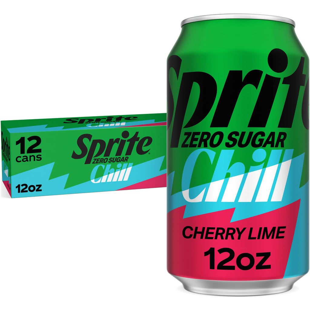 Sprite Chill Zero Sugar Cherry Lime Soda, 12 fl oz (Pack of 12) Sprite