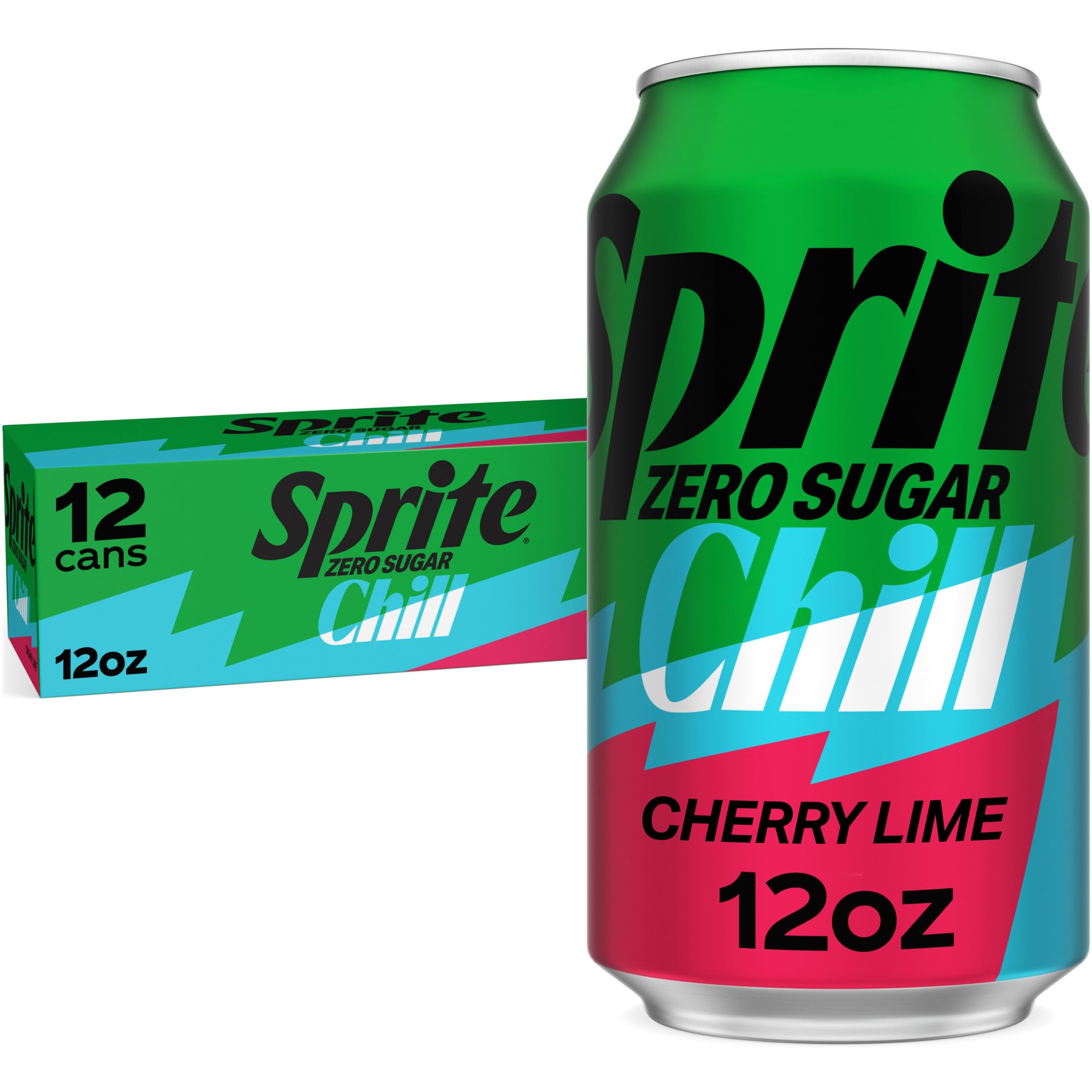 Sprite Chill Zero Sugar Cherry Lime Soda, 12 fl oz (Pack of 12) Sprite