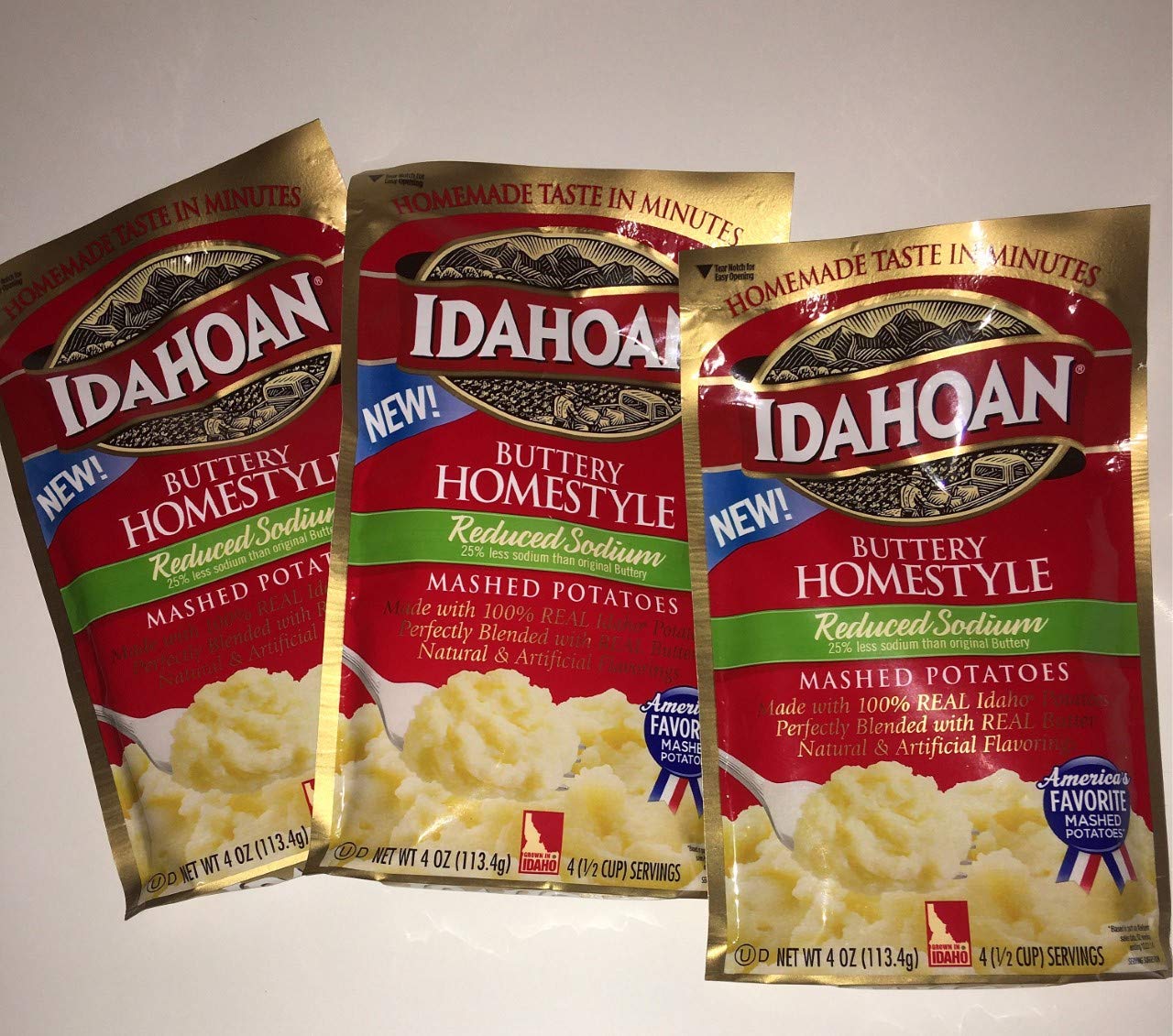 Idahoan Reduced Sodium Buttery Homestyle Mashed Potatoes, 4 oz Idahoan