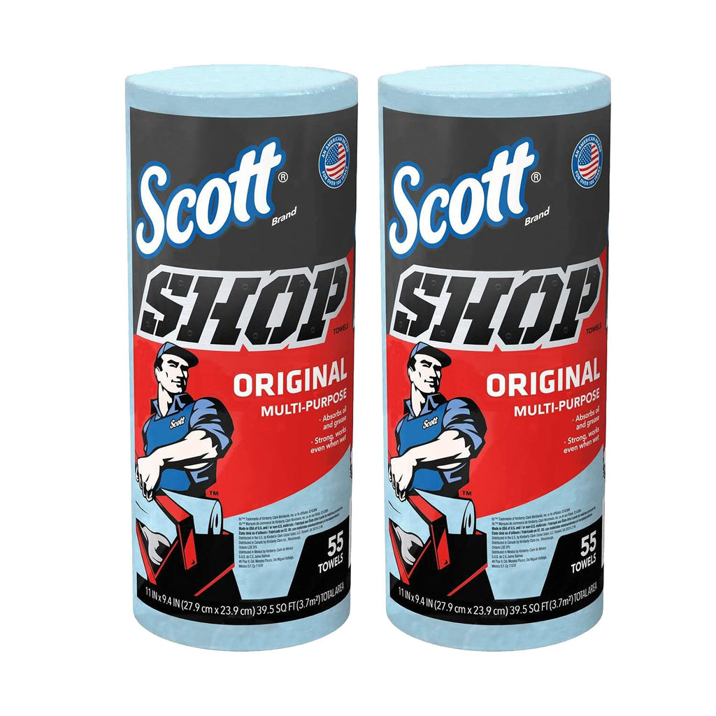 Scott Shop Towels, Blue, 55 Sheets (Pack of 2) Scott