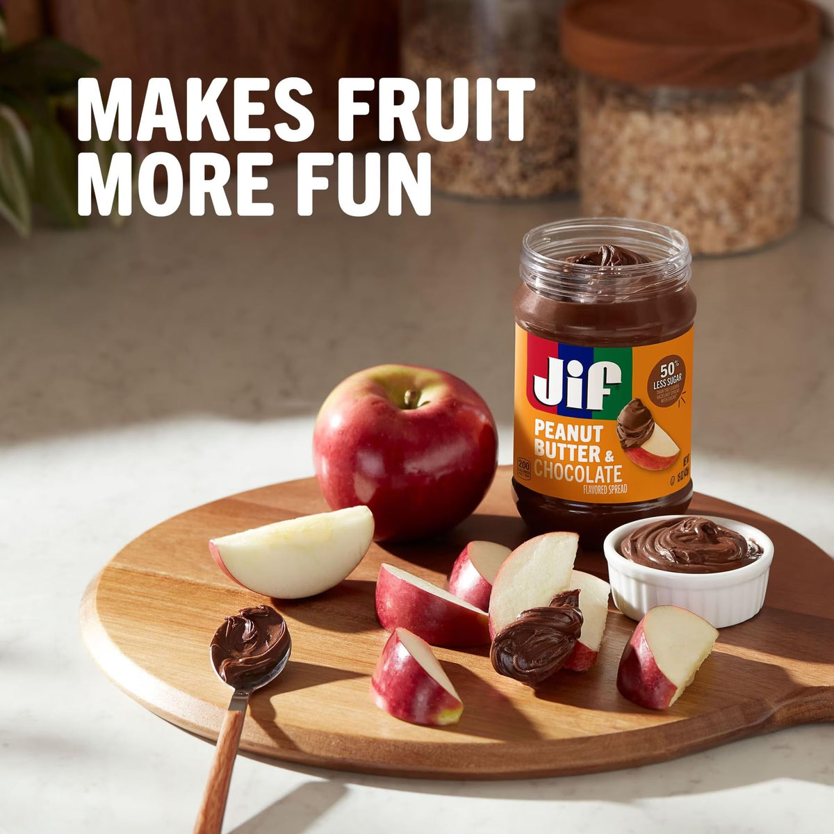 Jif Creamy Peanut Butter & Chocolate Flavored Spread, 15 oz, Pack of 2