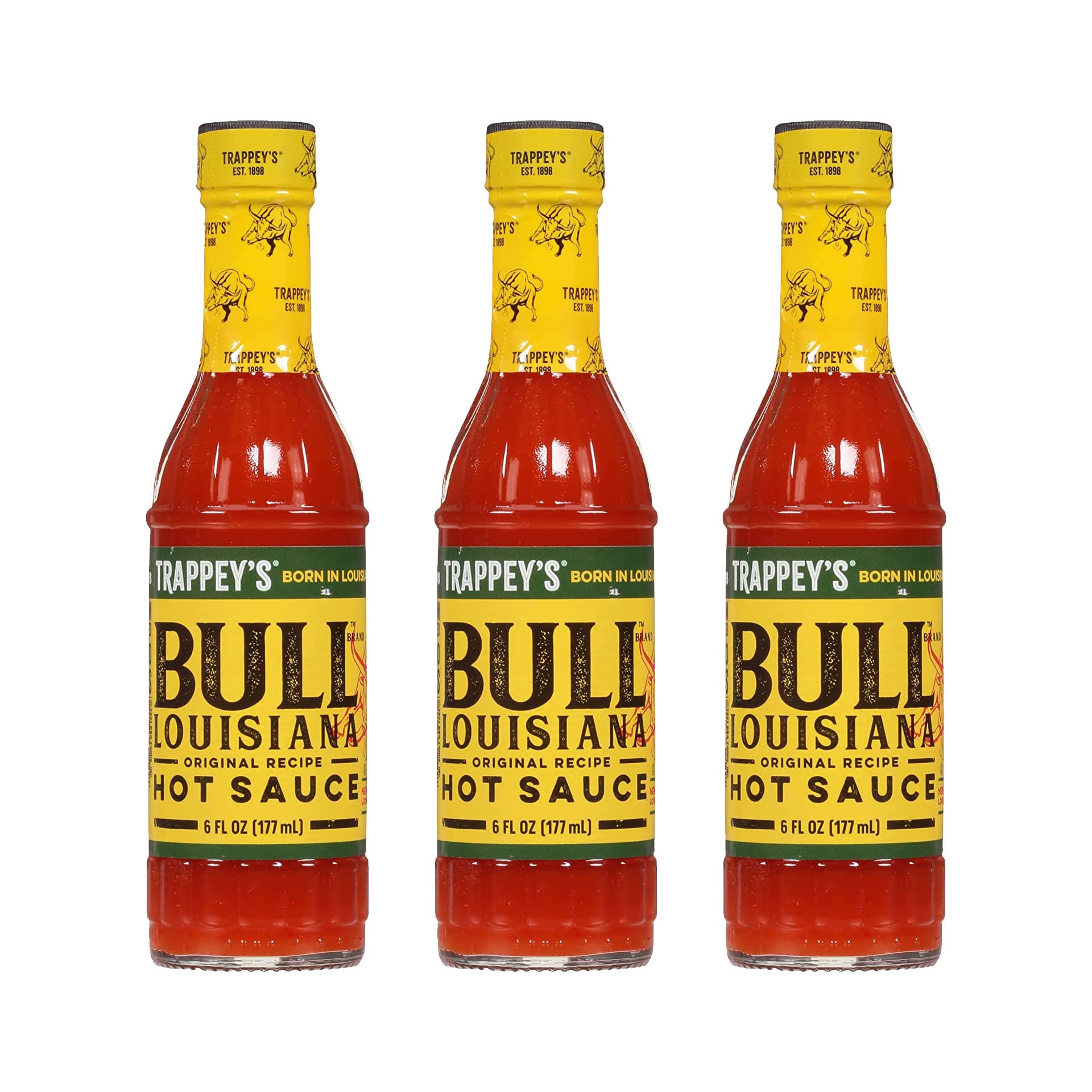 Trappey's Bull Brand Louisiana Hot Sauce, 6 oz (Pack of 3) Trappey's