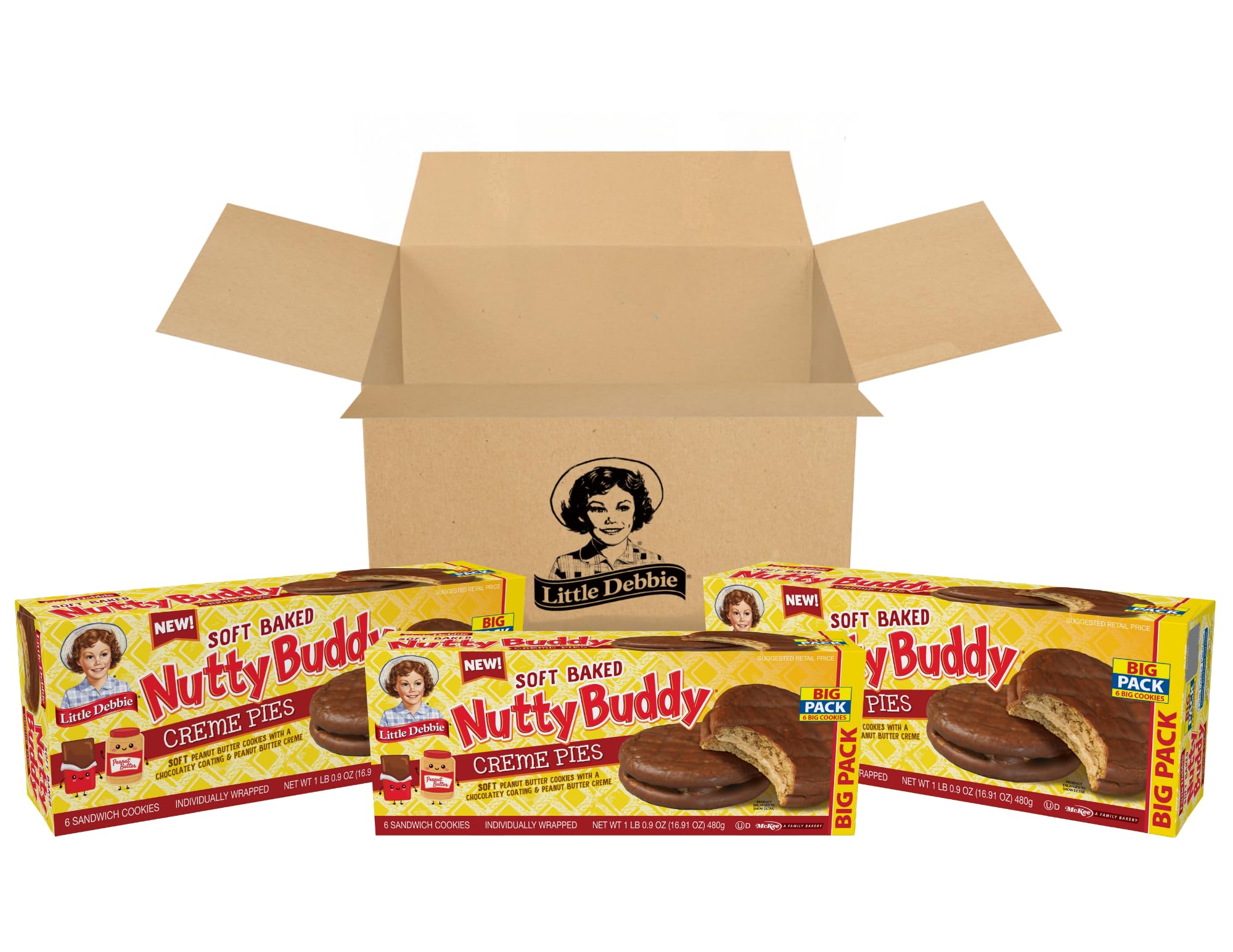 Little Debbie Nutty Buddy Creme Pies, 18 ct (Pack of 3) Little Debbie
