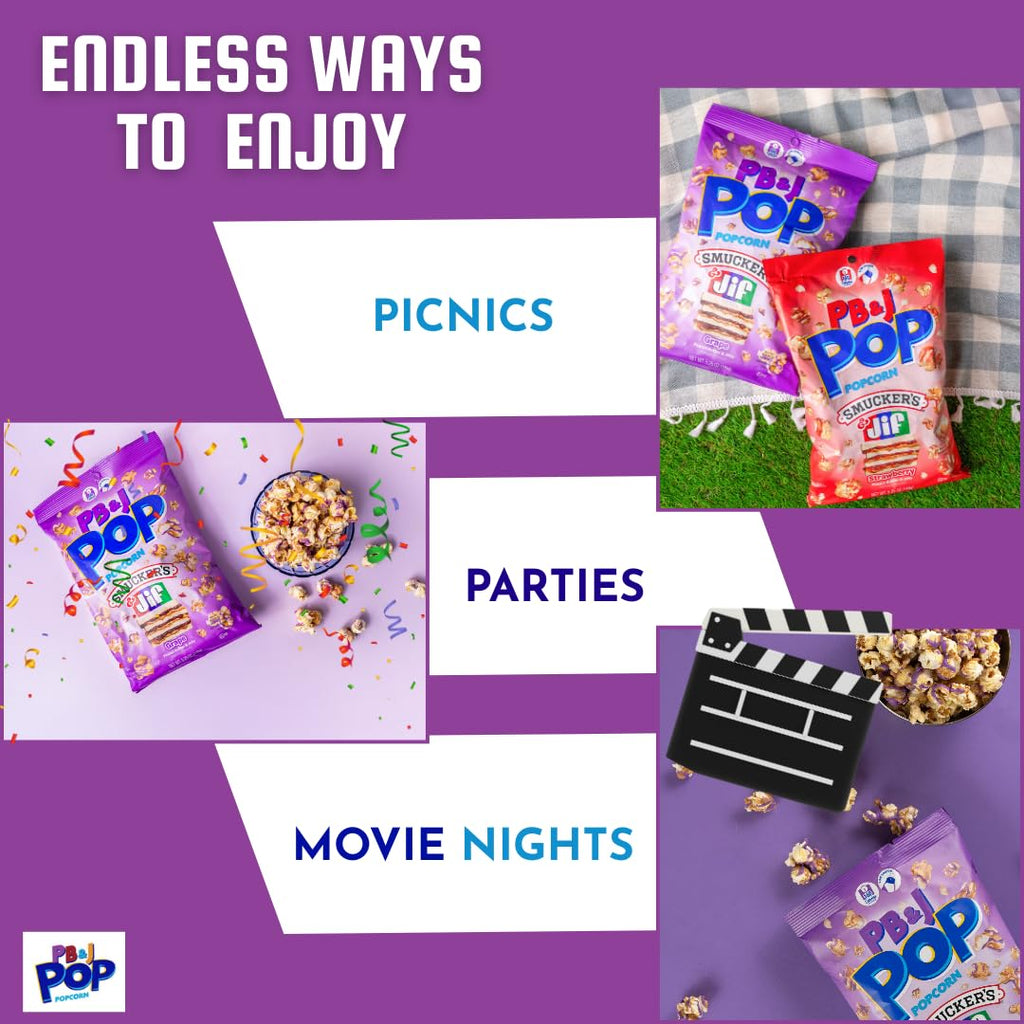PB & J Pop Smucker's & Jif Coated Popcorn PB & J Pop