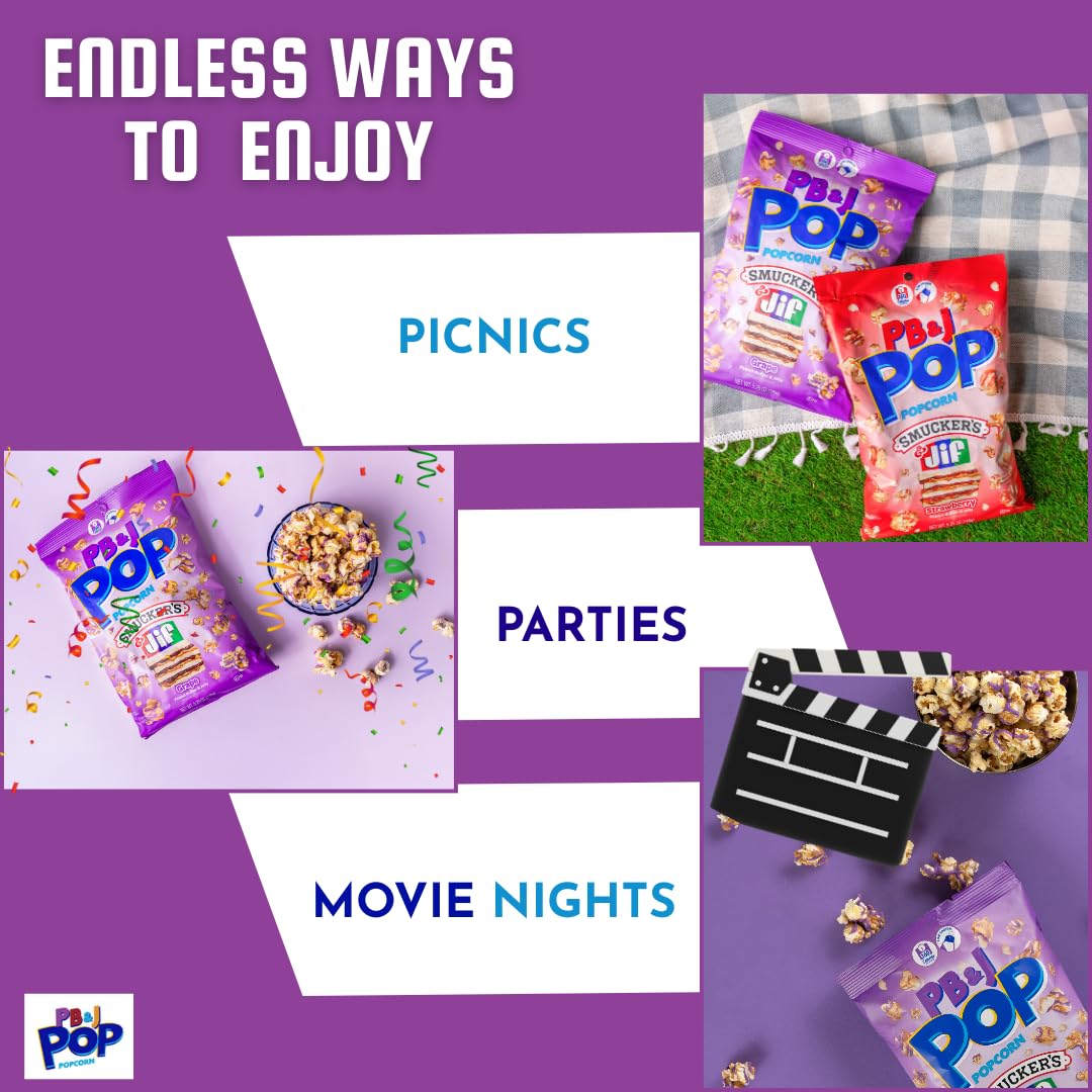 PB & J Pop Smucker's & Jif Coated Popcorn PB & J Pop