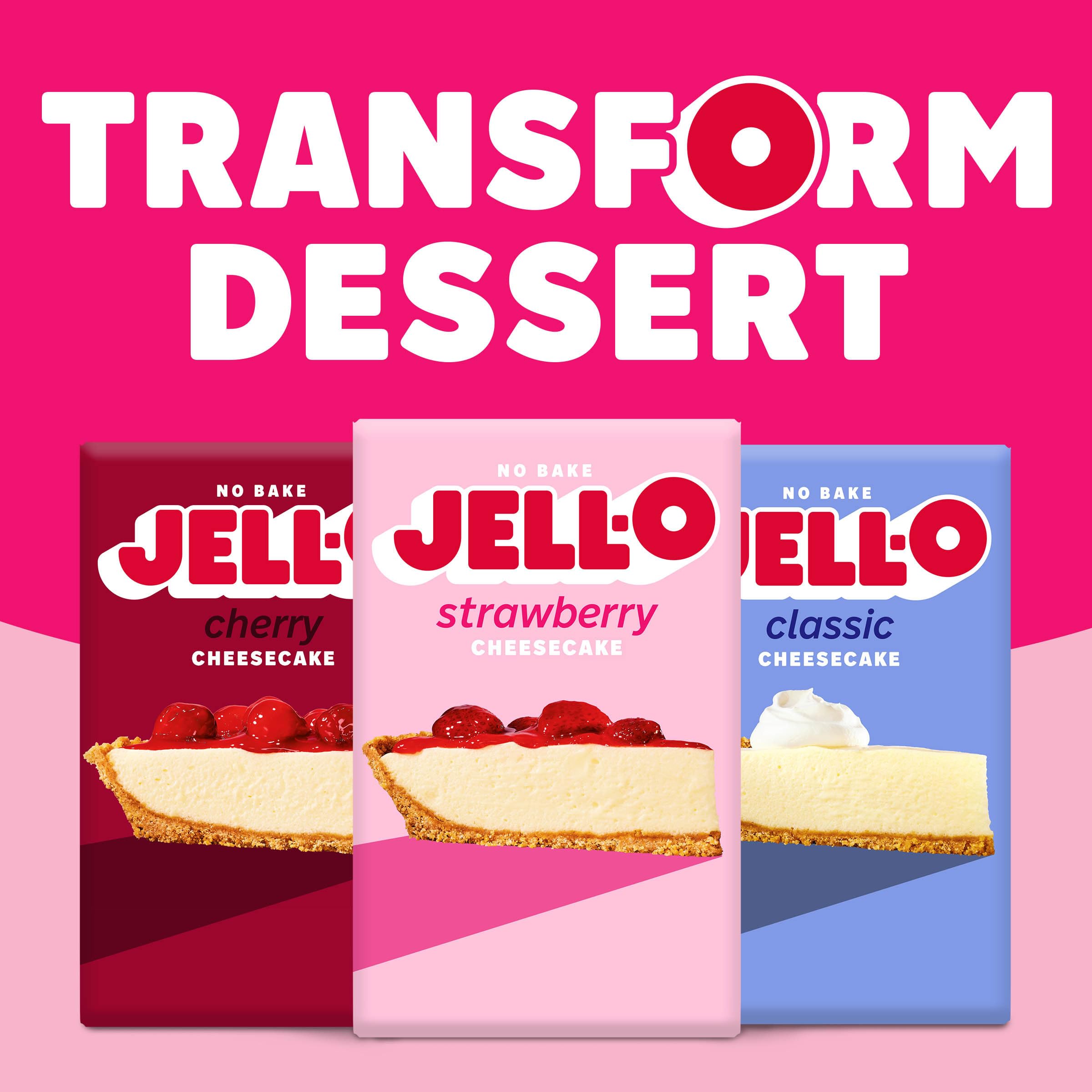 Jell-O No Bake Strawberry Cheesecake Dessert Kit, 19.6 oz Jell-O