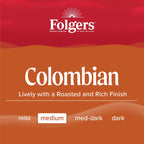 Folgers Colombian Coffee, Medium Roast, 12 ct K-Cup Pods Folgers