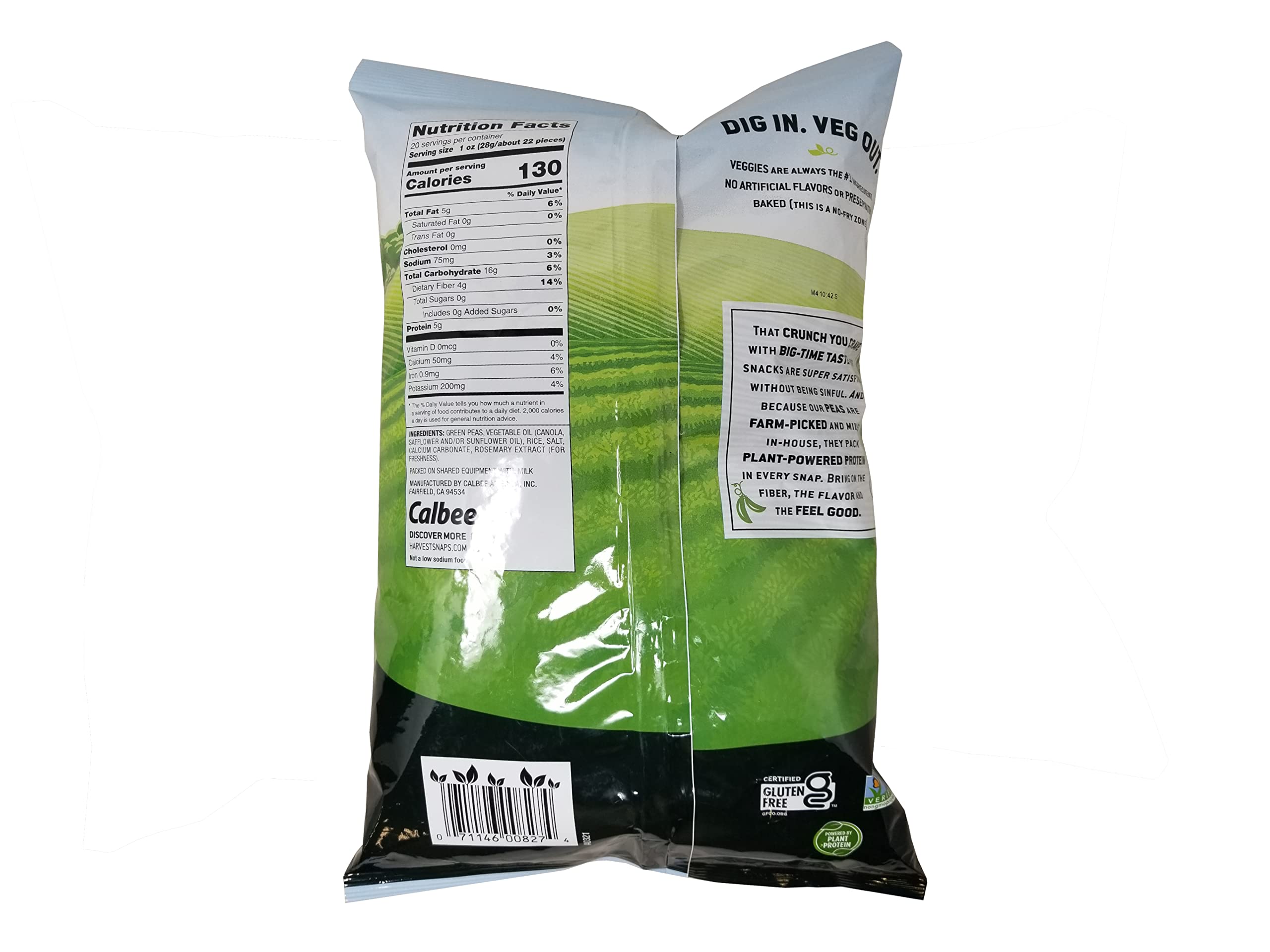 Calbee Harvest Snaps Green Pea Snacks, 20 oz Calbee