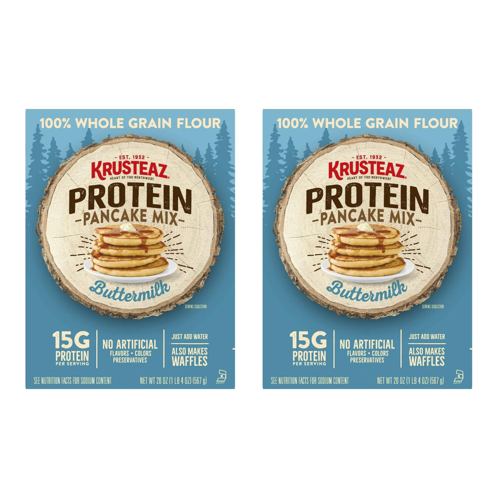 Krusteaz Protein Buttermilk Pancake Mix, 20 oz (Pack of 2) Krusteaz