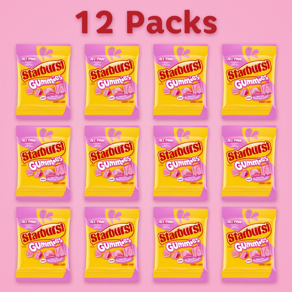 Starburst All Pink Candy Bag, 5 oz (Pack of 12) Starburst