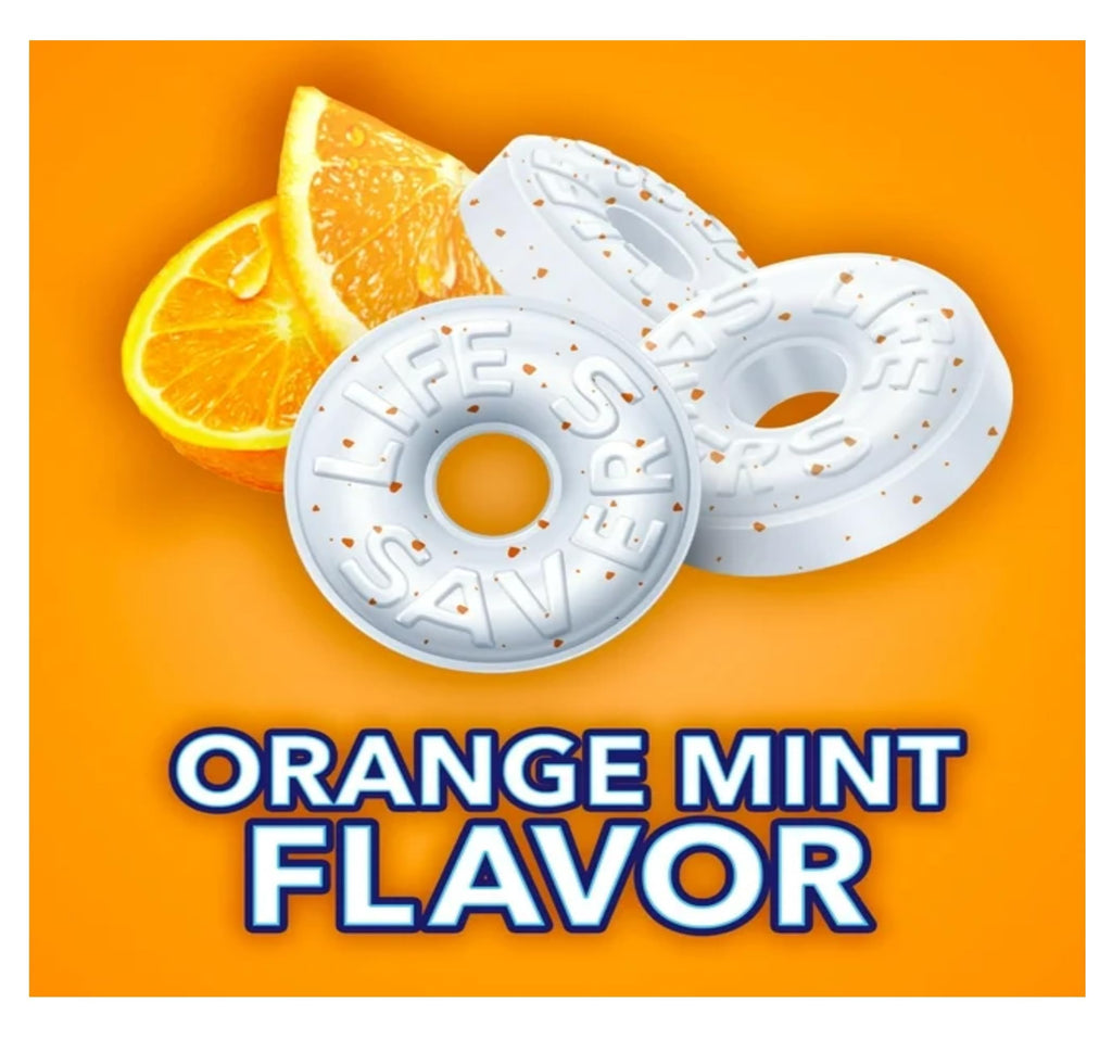 LIFE SAVERS Orange Mints Candy, Individually Wrapped, 3 Pack Amembiana