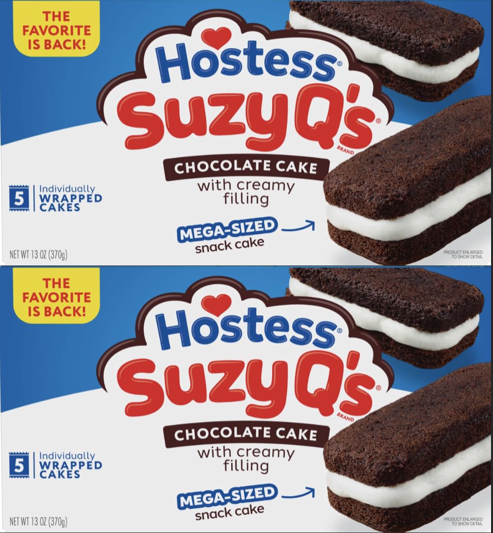 Hostess Suzy Qs Chocolate Cakes, 13 oz (Pack of 2) Hostess