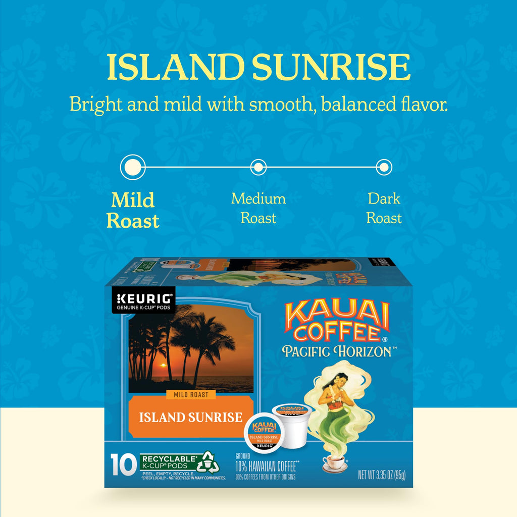 Kauai Coffee Island Sunrise Mild Roast K-Cup Pods, 10 ct Kauai Coffee