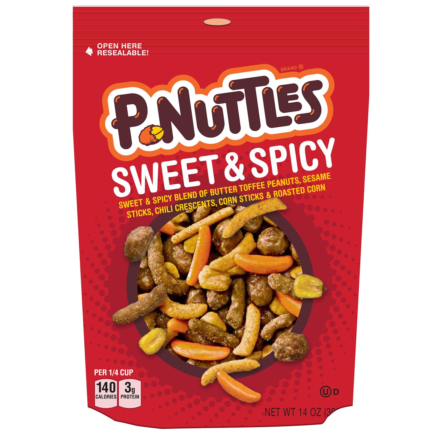 P-nuttles Sweet & Spicy Snack Mix, 14 oz P-nuttles
