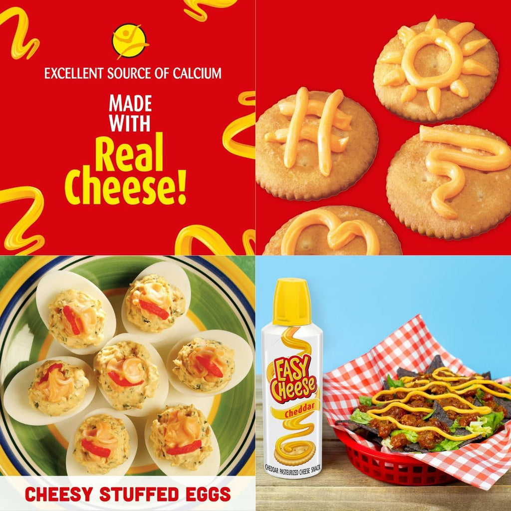 Easy Cheese Cheddar & American Variety Pack, 8 oz (Pack of 2) Easy Cheese