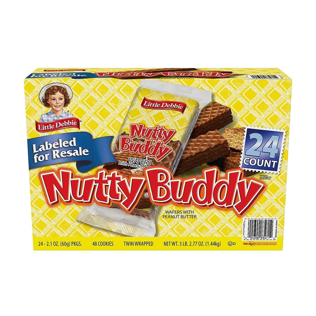 Little Debbie Nutty Buddy Chocolate Fudge & Peanut Butter Wafer Bars, 2 Bars per Package (Pack of 24) Little Debbie