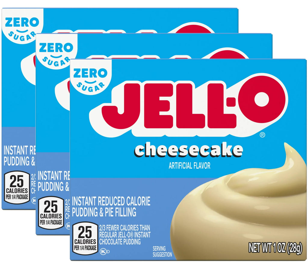 Jell-O Zero Sugar Cheesecake Instant Pudding & Pie Filling Mix, 1 oz (Pack of 3) Jell-O