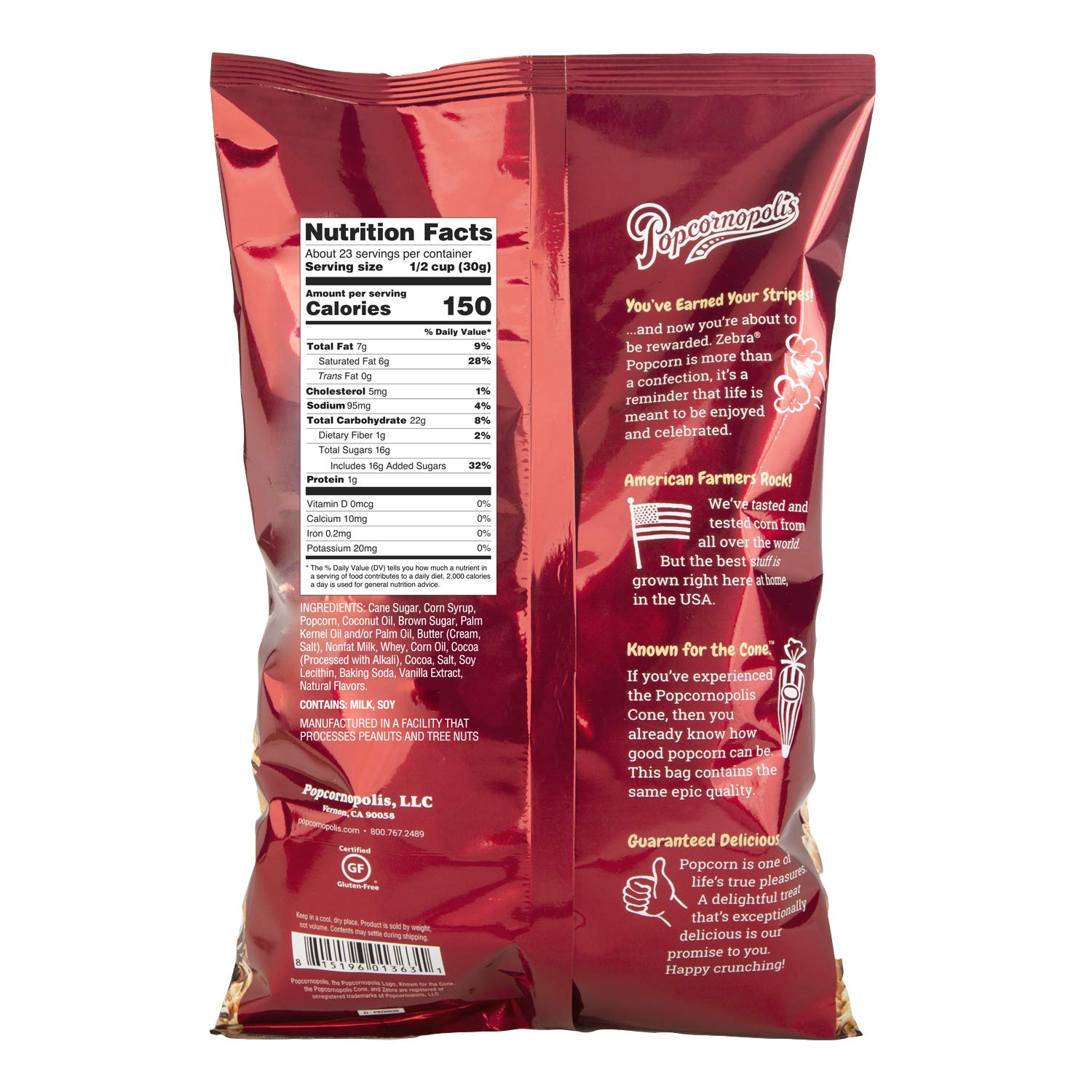 Popcornopolis Zebra Popcorn, 24 oz Popcornopolis