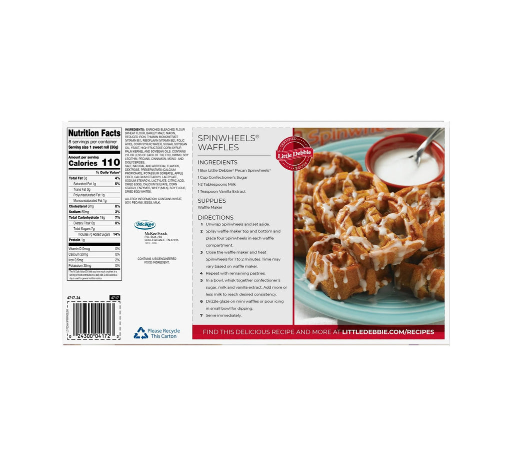 Little Debbie Pecan Spinwheels, 8.46 oz (Pack of 2) Little Debbie