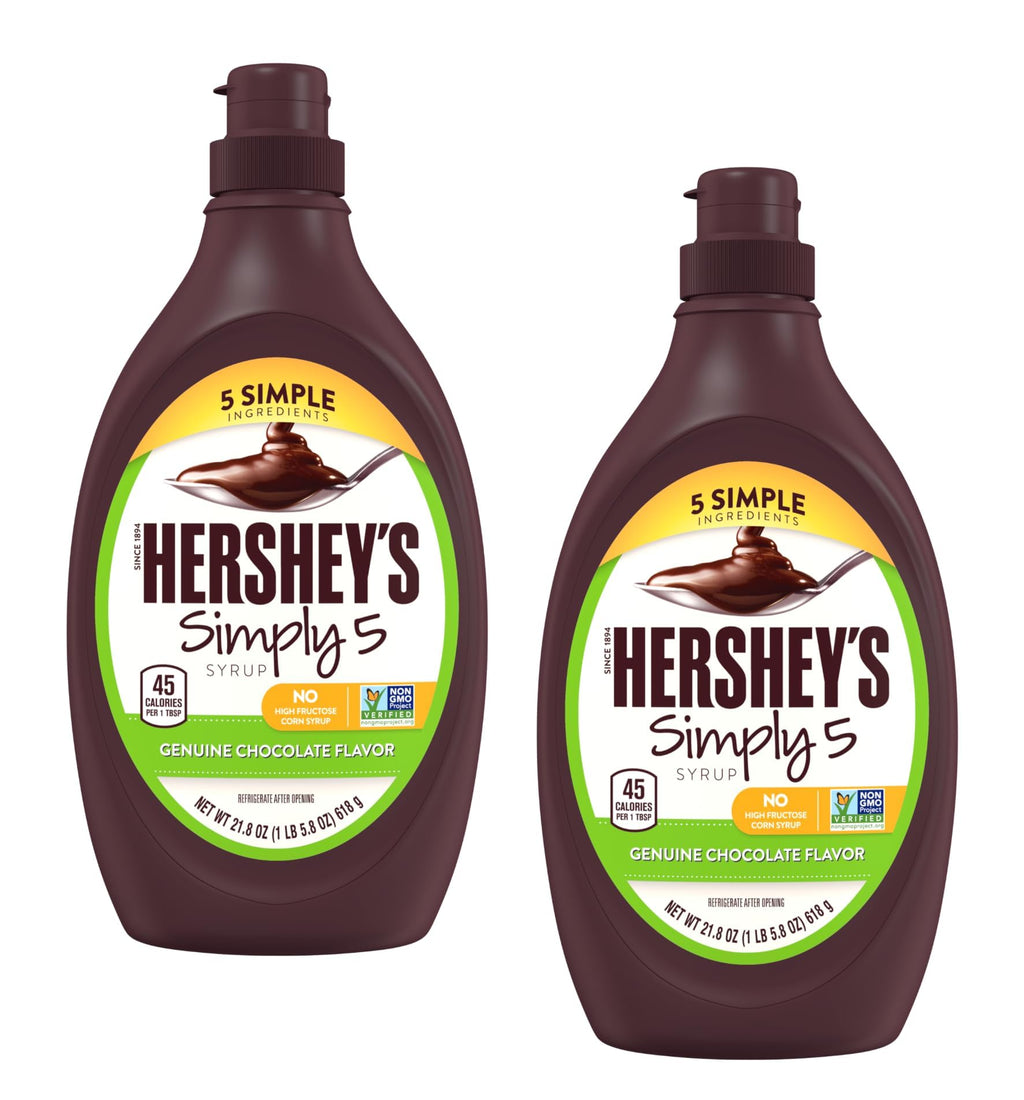 Hershey's Simply 5 Chocolate Syrup, 21.8oz (Pack of 2) Hershey's