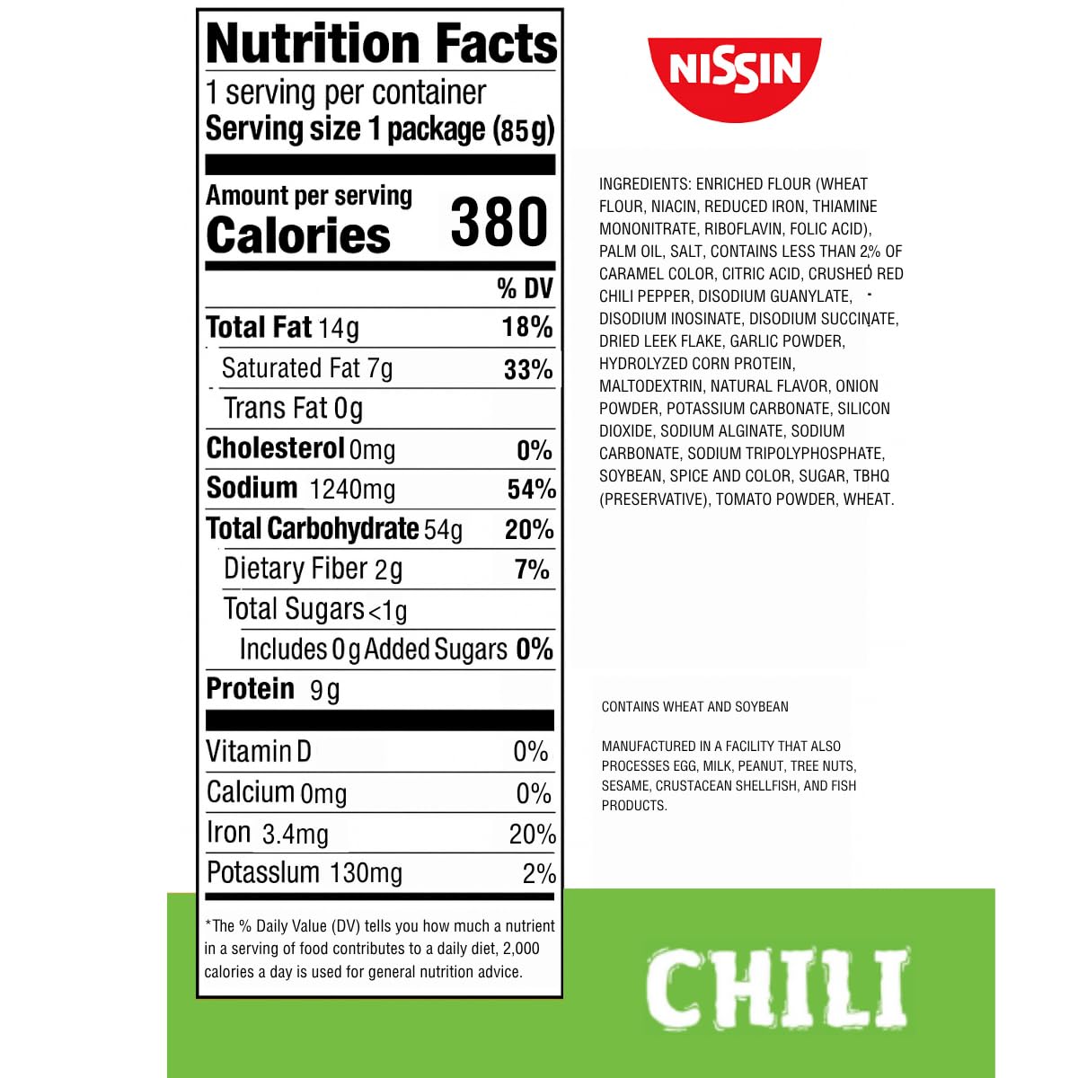 Nissin Top Ramen Chili Noodle Soup, 3 oz (Pack of 24) Nissin