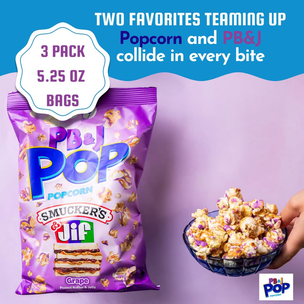 PB & J Pop Smucker's & Jif Coated Popcorn PB & J Pop