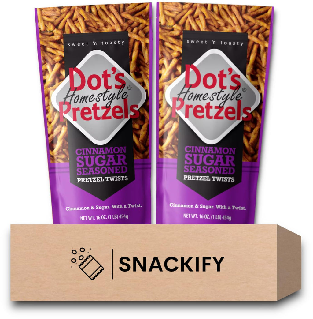 Dot's Pretzels Cinnamon Sugar Twists, 16 oz (Pack of 2) Dot's Pretzels