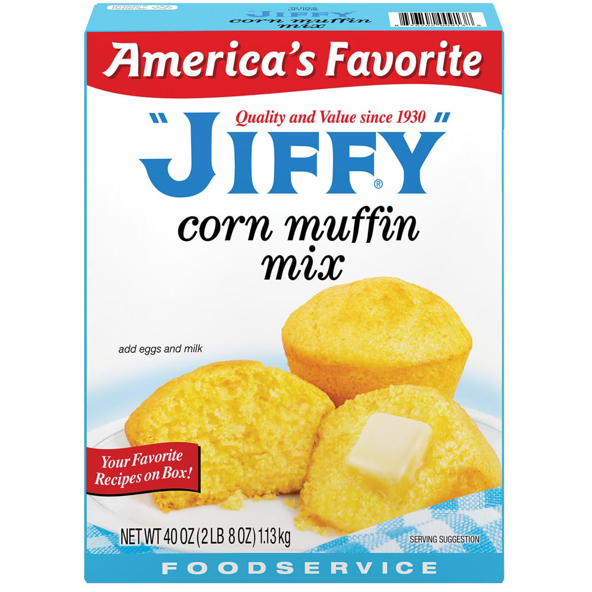 JIFFY Corn Muffin Mix, 40 oz Bulk Box for Sweet Cornbread and Dressing