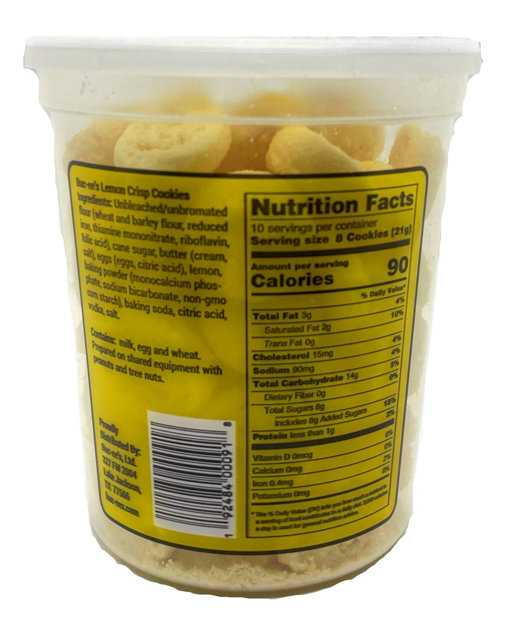 Buc-ee's Mini Cookies, Lemon Crisps, 7.5 oz Buc-ee's