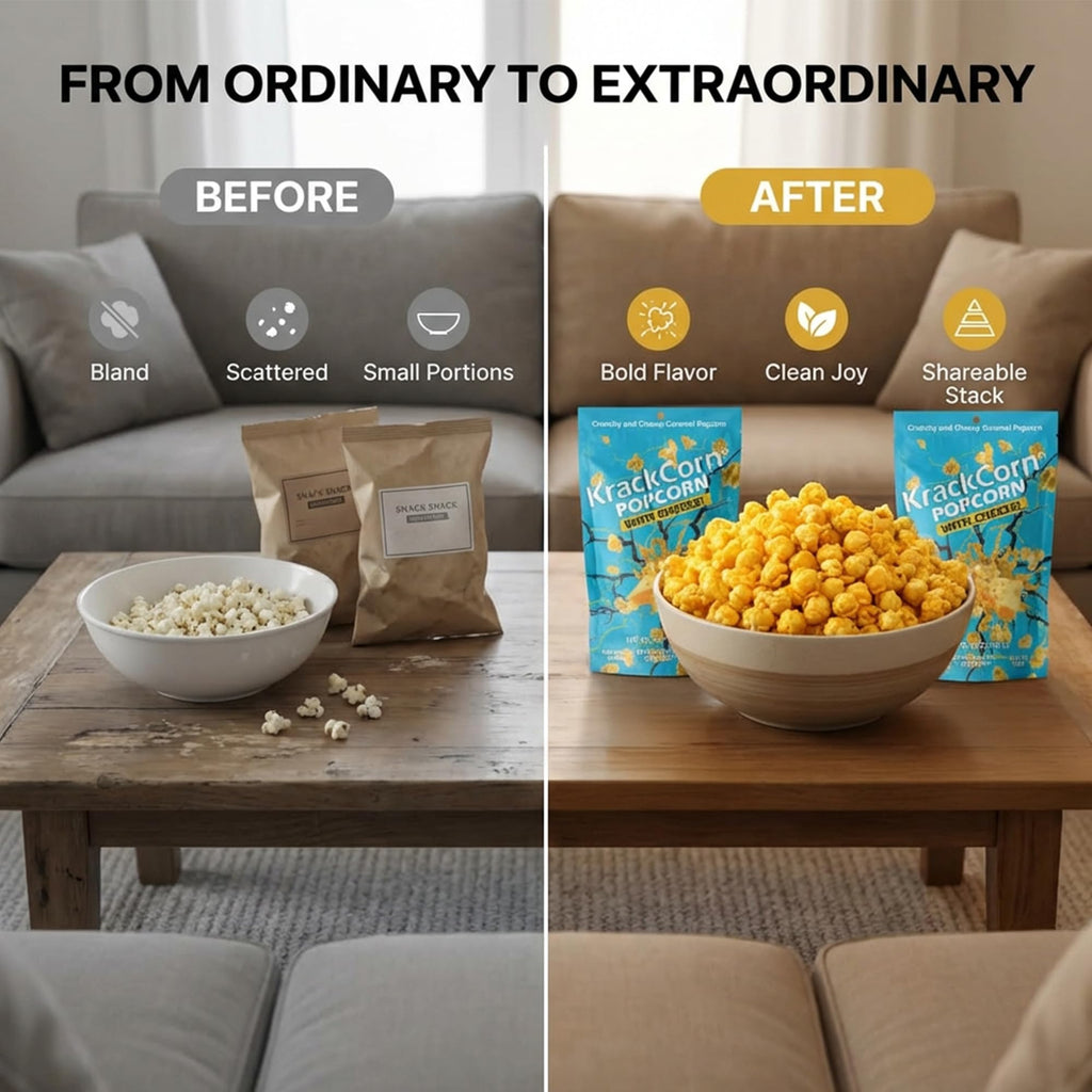 KrackCorn Cheddar Cheese & Caramel Popcorn, 8.5 oz