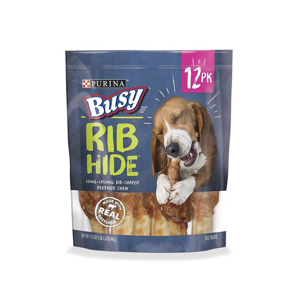 Purina Busy Small/Medium Breed Dog Rawhide Rib Hide Treats, 12 ct Purina Busy