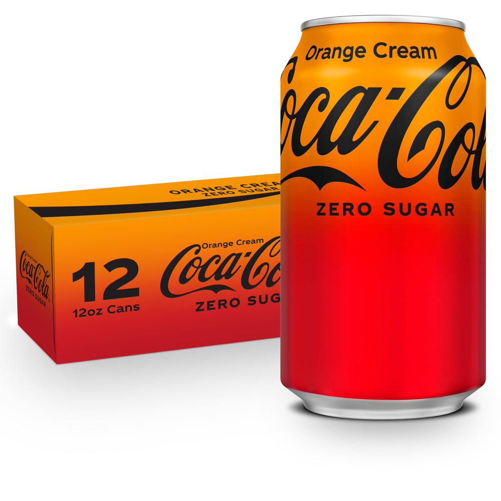 Coca-Cola Zero Sugar Orange Cream Soda, 12 fl oz (Pack of 12) Coca-Cola