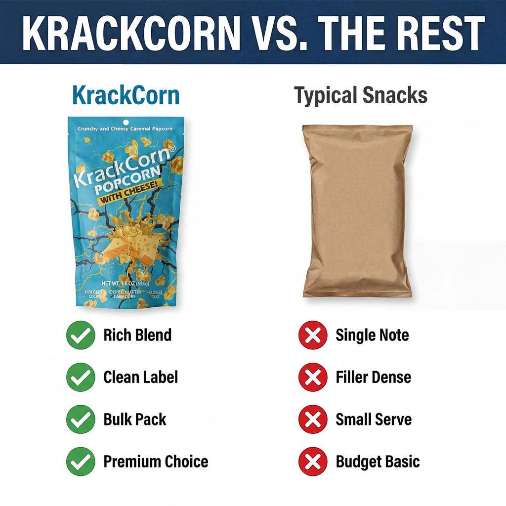 KrackCorn Cheddar Cheese & Caramel Popcorn, 8.5 oz