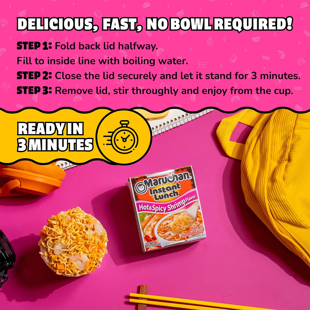 Maruchan Instant Lunch Ramen Noodles, 2.25 oz (Pack of 12)