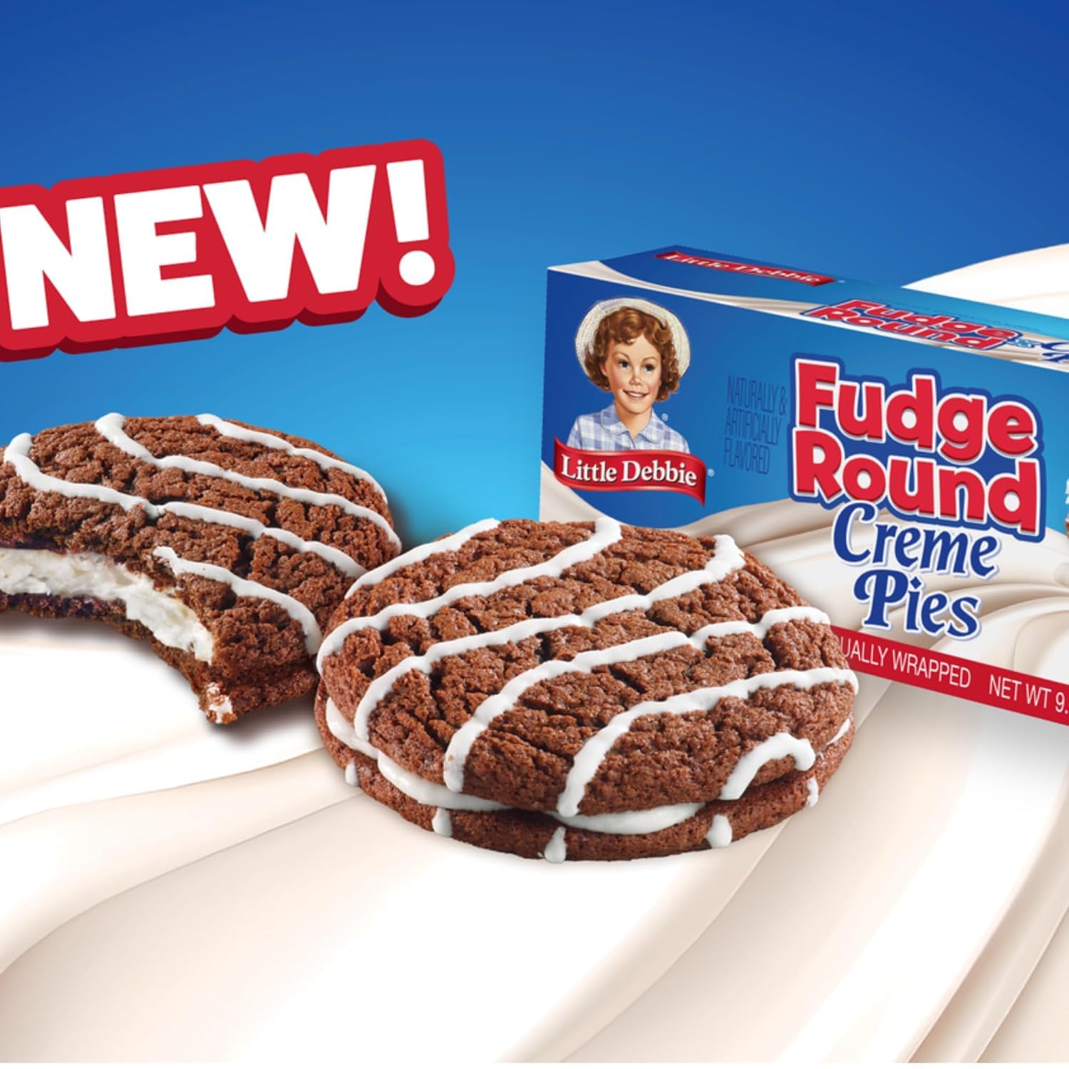 Little Debbie Fudge Round Creme Pies, 9.47oz box (4 boxes)