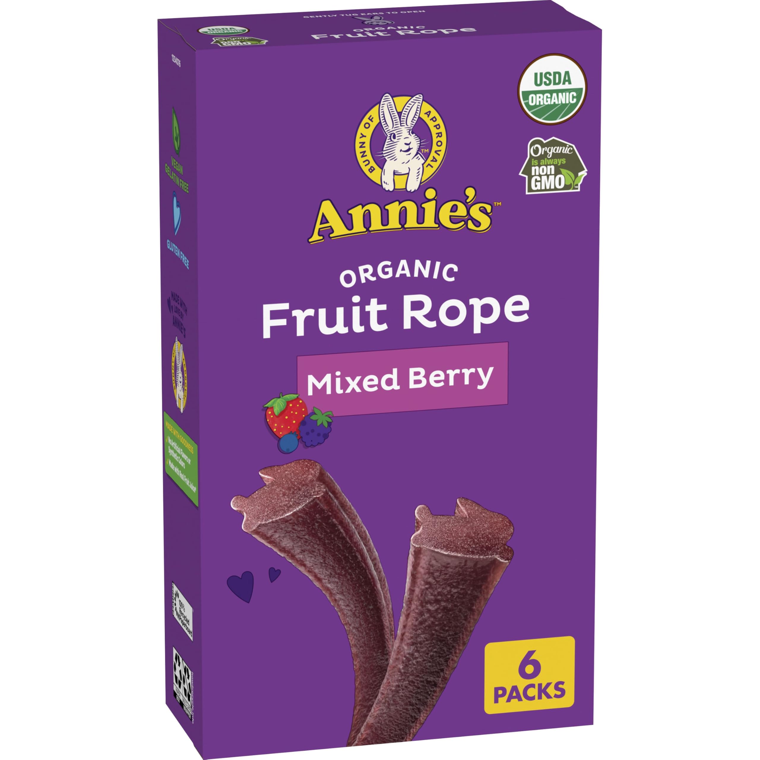 Annie's Organic Fruit Rope Mixed Berry, 4.02 oz (Pack of 6) Annie's