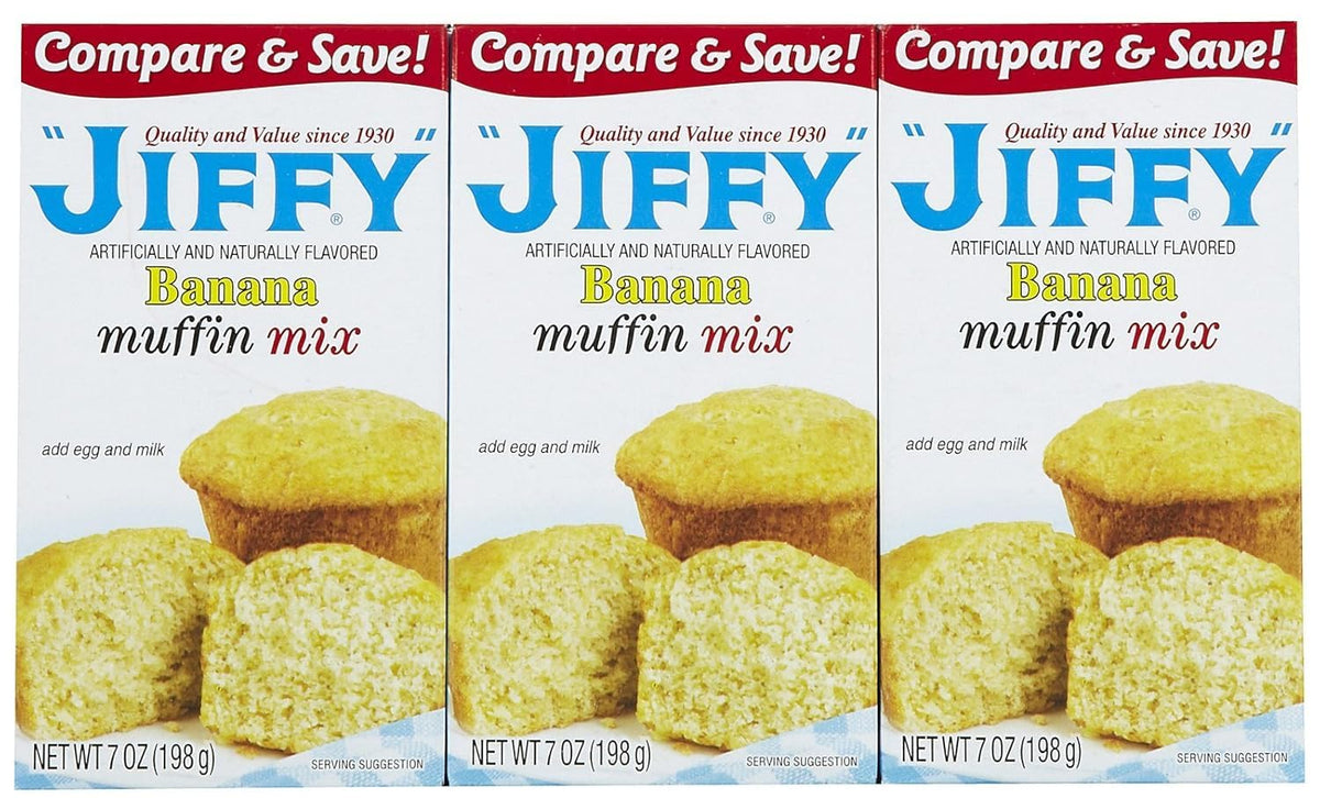 Jiffy Banana Muffin Mix, 7 oz boxes, pack of 3