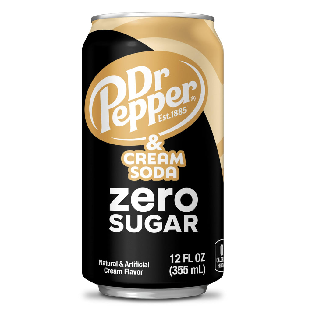 Dr Pepper Cream Soda Zero Sugar, 12 fl oz (Pack of 12) Dr Pepper