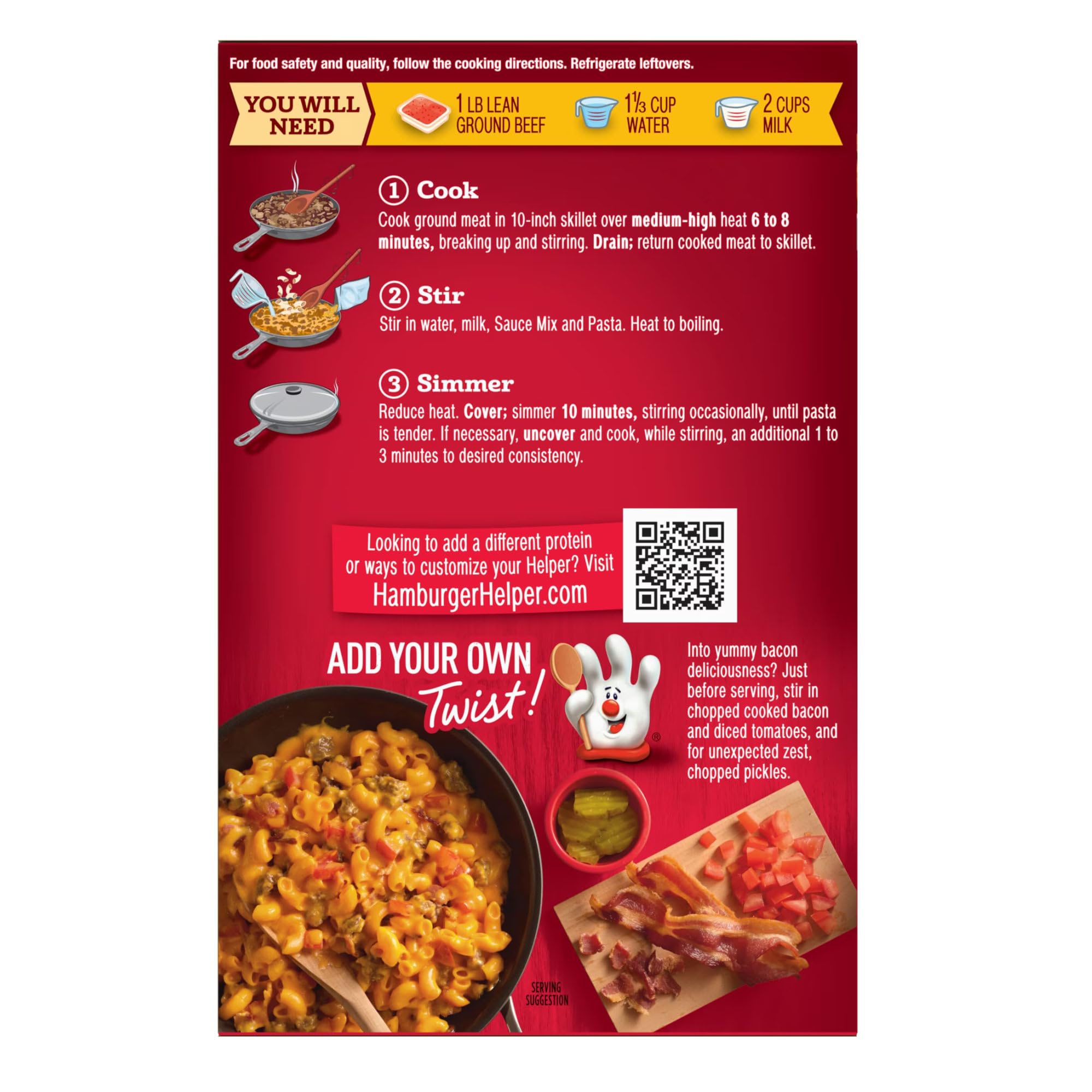 Hamburger Helper Skillet Dinner Mix, 2 Boxes per Pack, 10 Flavors