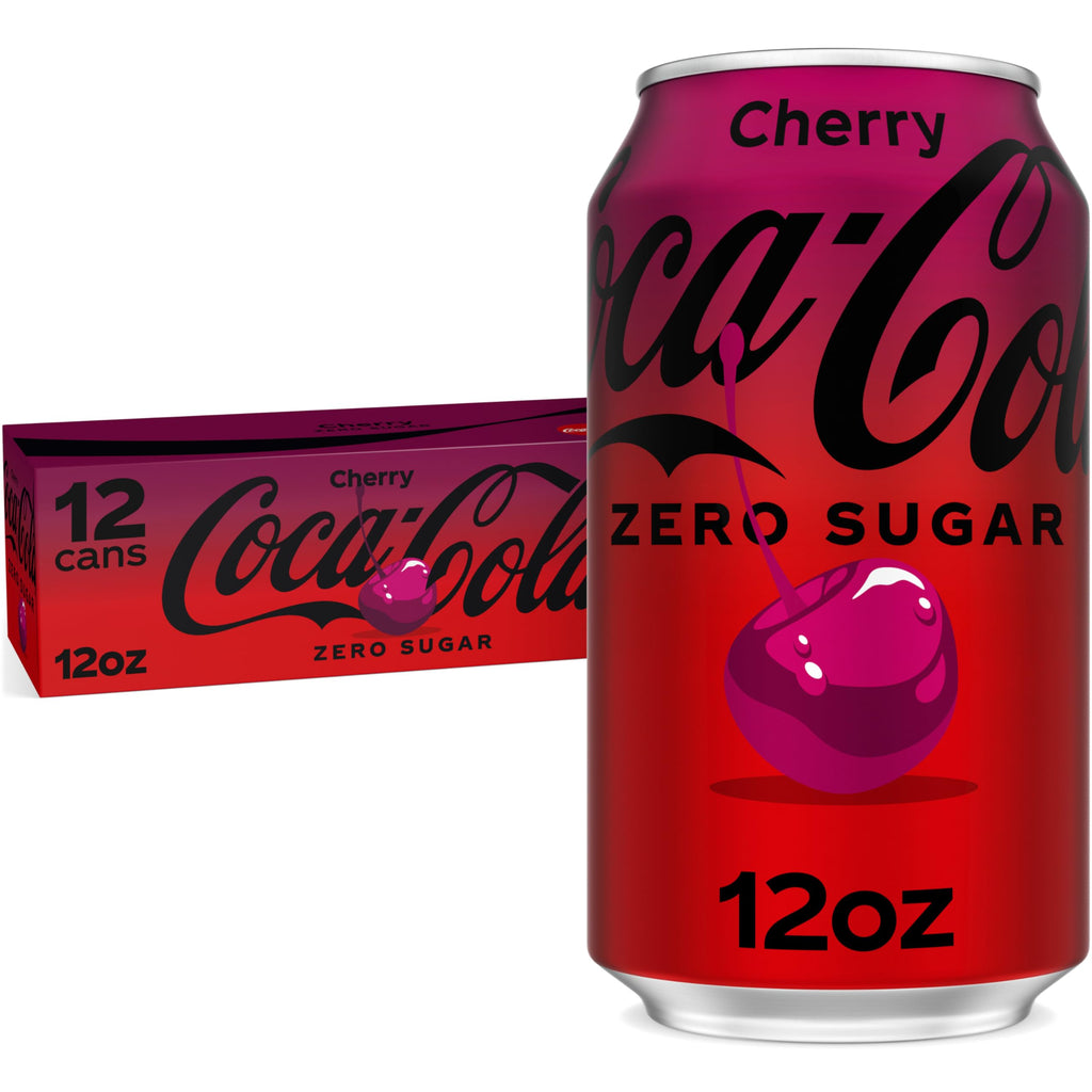 Coca-Cola Zero Sugar Cherry Soda, 12 fl oz (Pack of 12) Coca-Cola