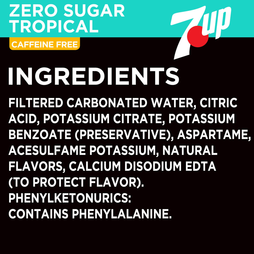 7Up Tropical Zero Sugar Soda, 12 fl oz (Pack of 12) 7Up