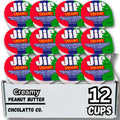 Jif To Go Creamy Peanut Butter, 12 ct Cups Jif