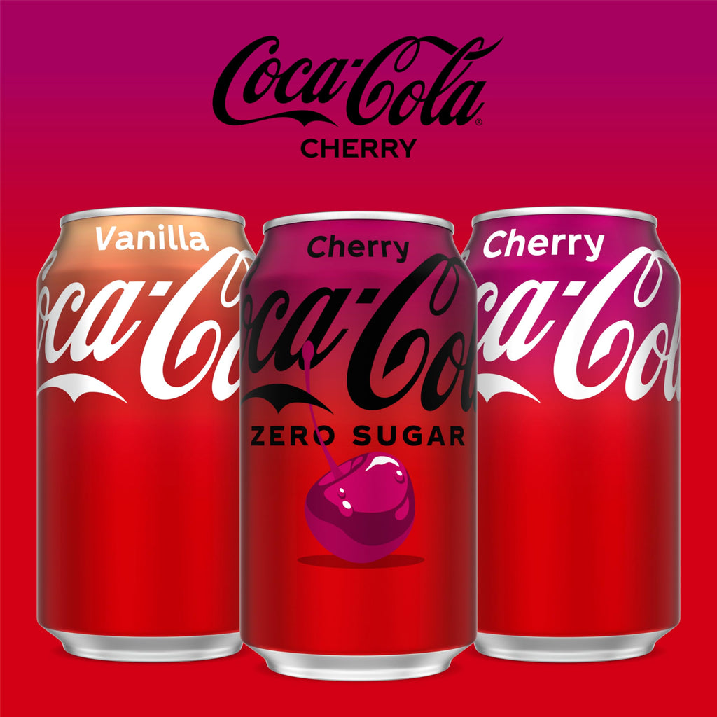 Coca-Cola Zero Sugar Cherry Soda, 12 fl oz (Pack of 12) Coca-Cola