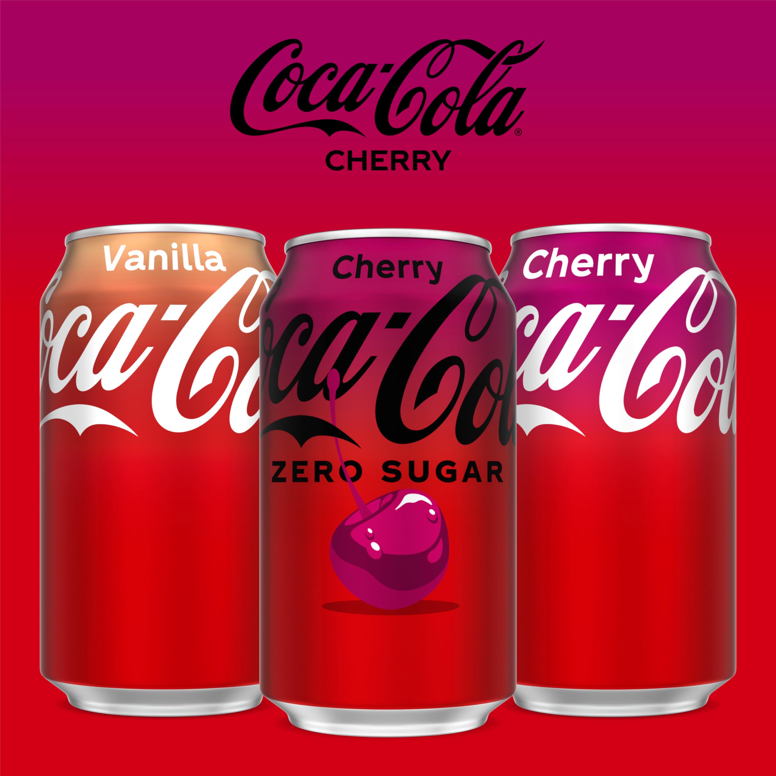 Coca-Cola Zero Sugar Cherry Soda, 12 fl oz (Pack of 12) Coca-Cola