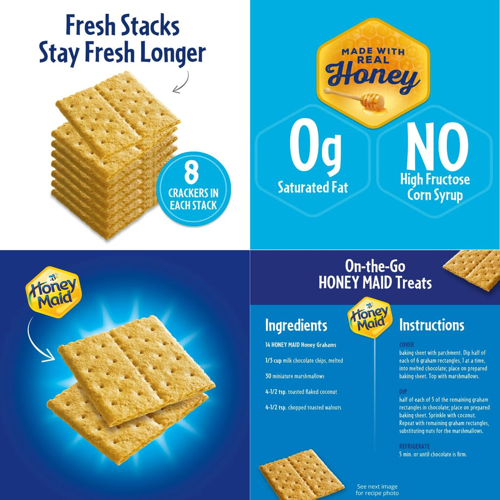 Honey Maid Honey Graham Crackers, Fresh Stacks (Pack of 3) Honey Maid