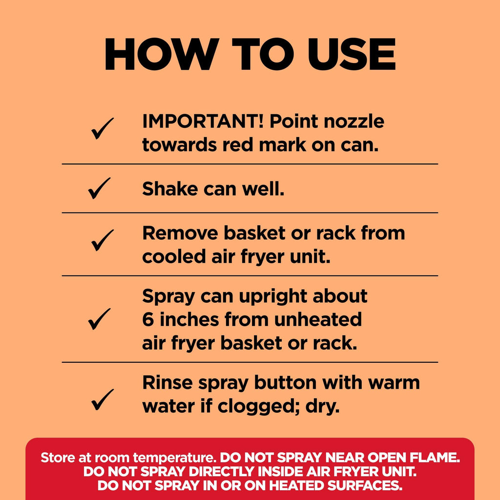 Pam Air Fryer No-Stick Cooking Spray, 6 oz Pam
