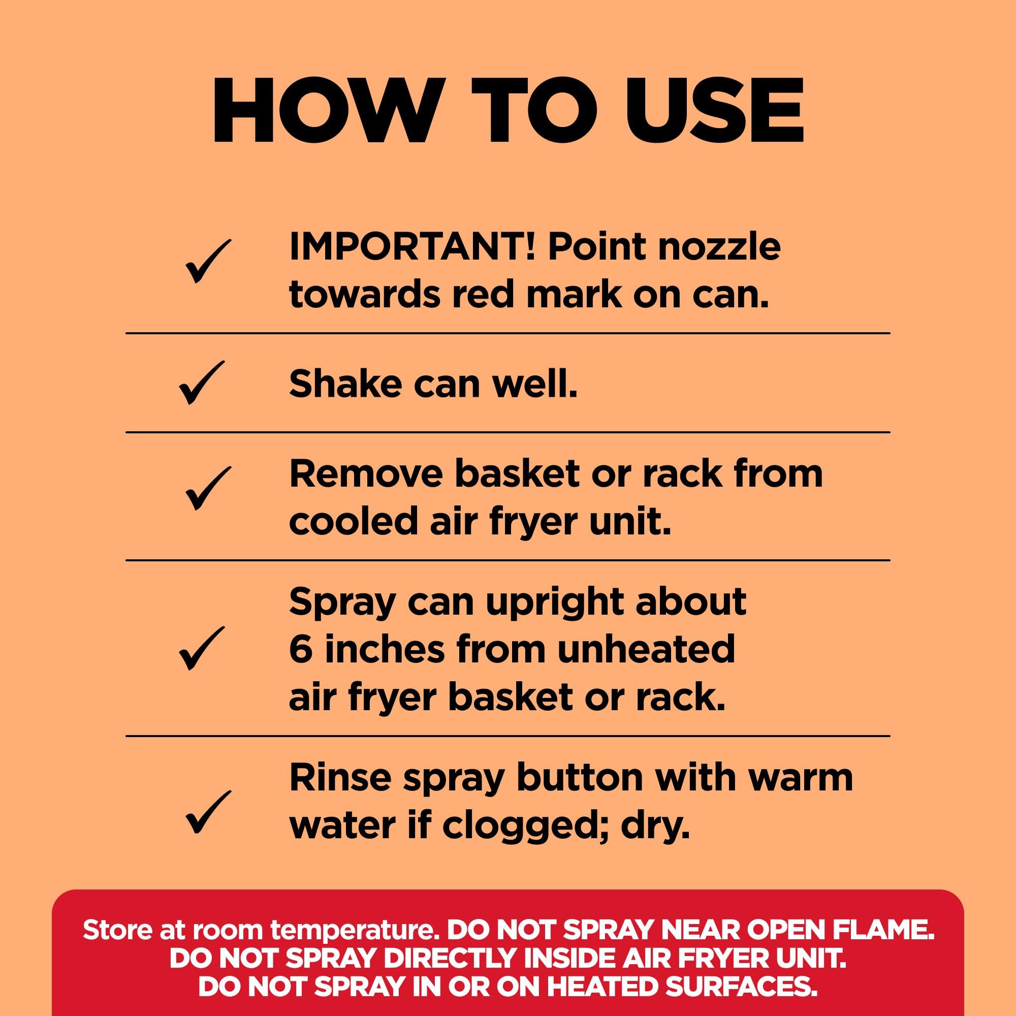 Pam Air Fryer No-Stick Cooking Spray, 6 oz Pam