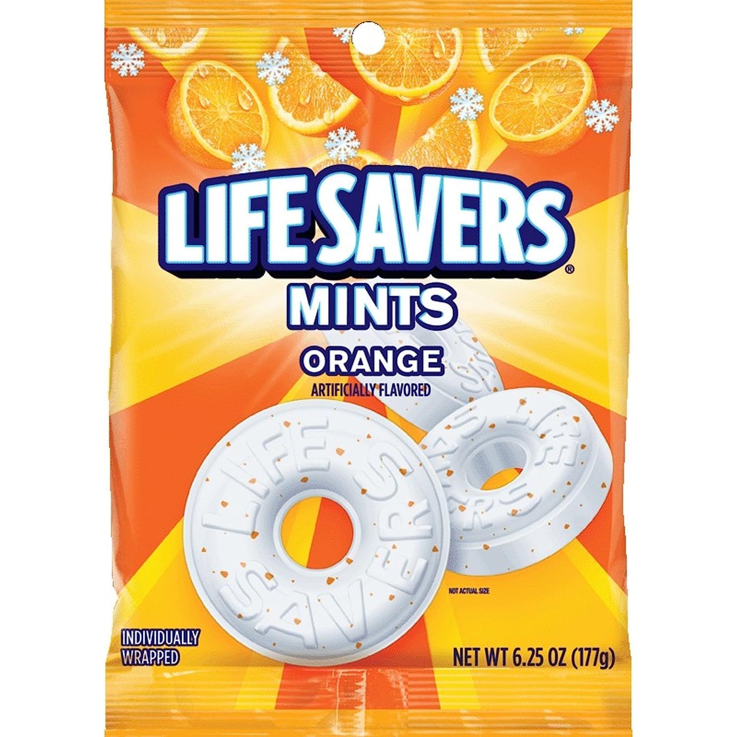 LIFE SAVERS Orange Mints Candy, Individually Wrapped, 3 Pack Amembiana