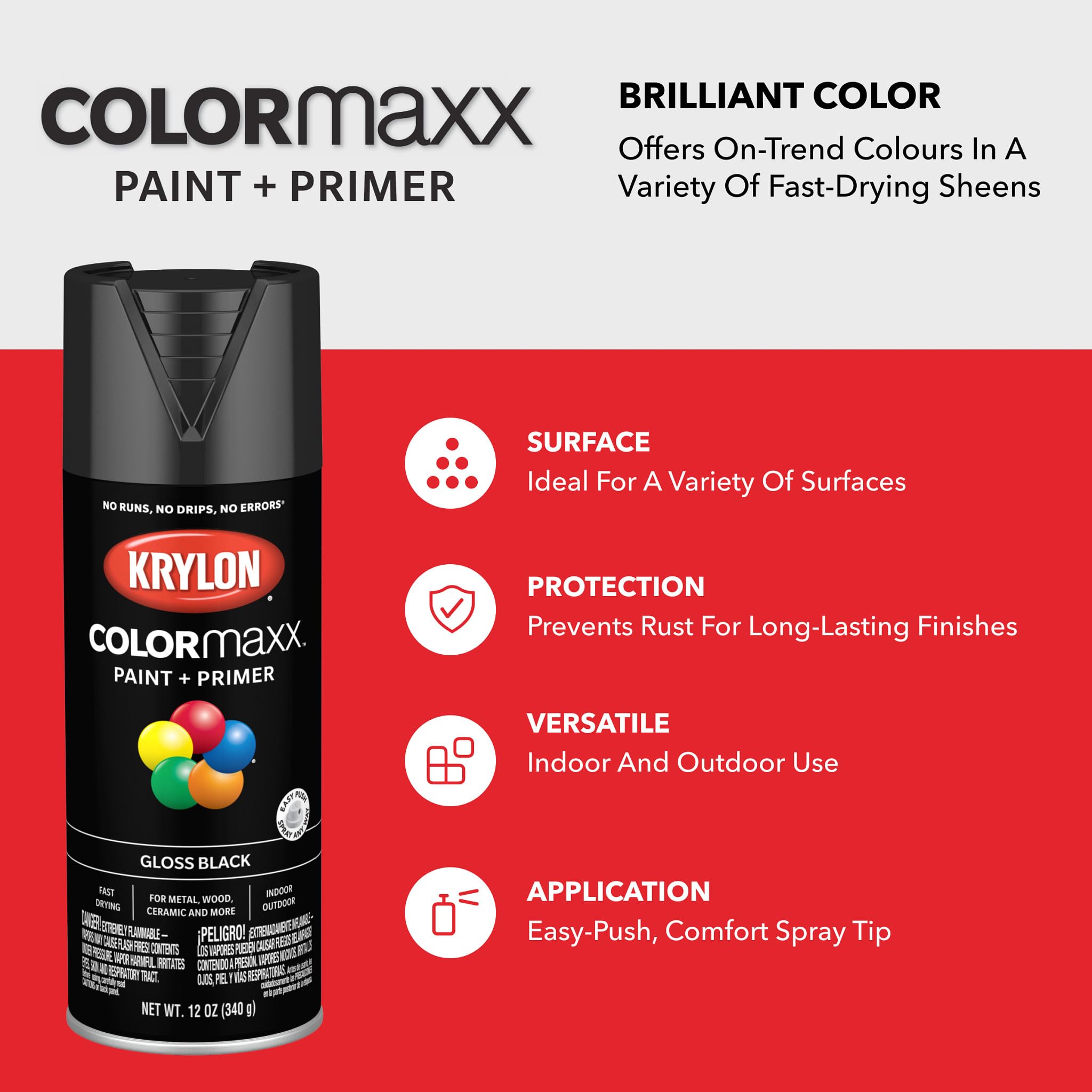 Krylon ColorMaxx Spray Paint and Primer, Matte Soft Lilac Krylon