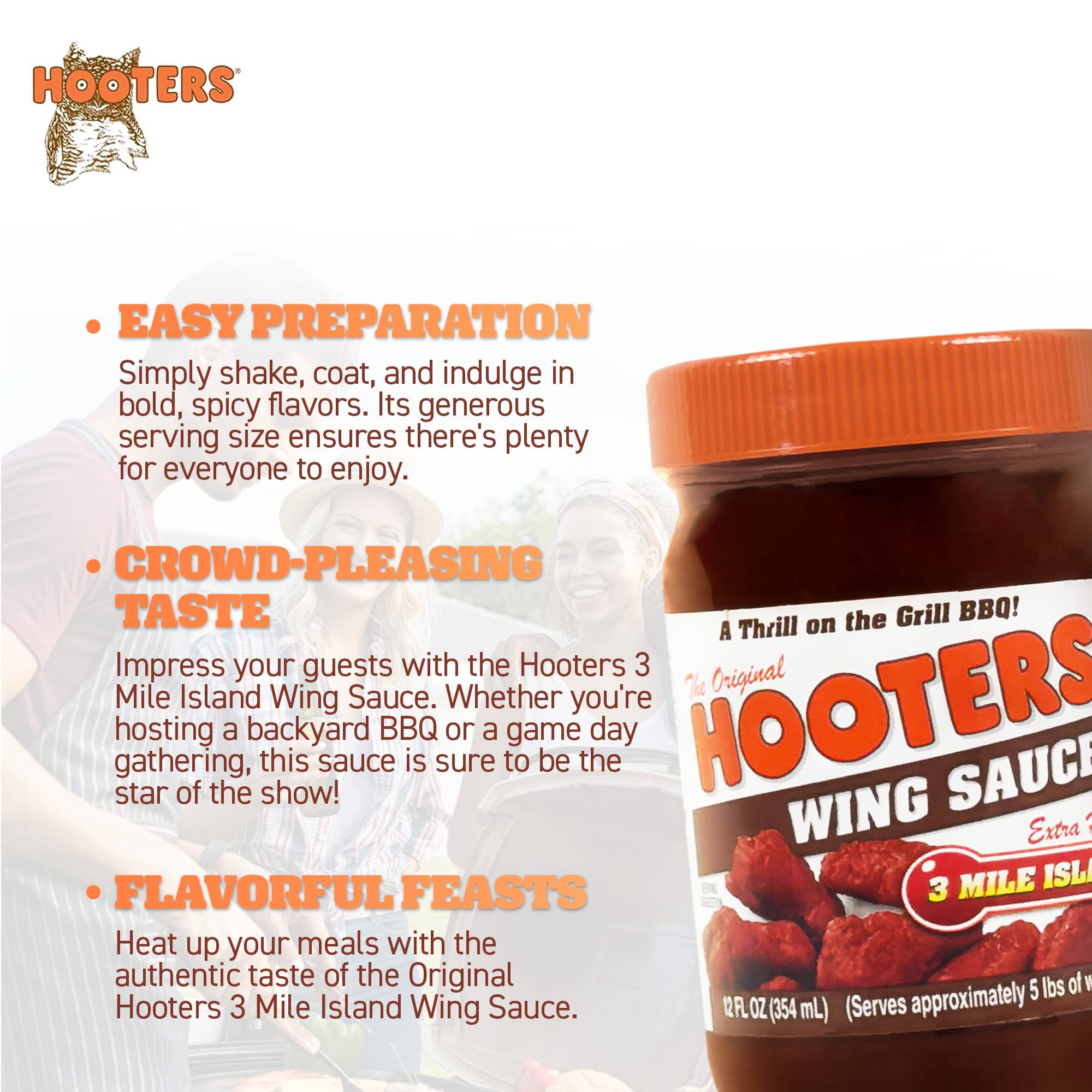 Hooters 3 Mile Island Wing Sauce, 12 fl oz Hooters